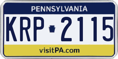 PA license plate KRP2115