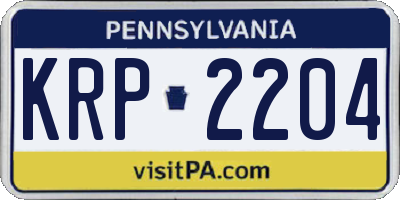 PA license plate KRP2204