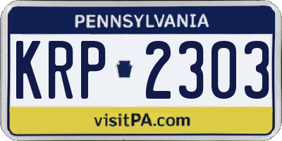PA license plate KRP2303