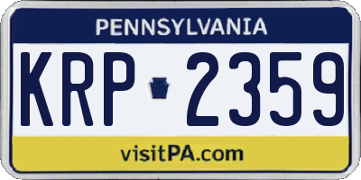 PA license plate KRP2359