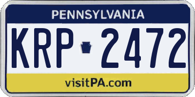 PA license plate KRP2472