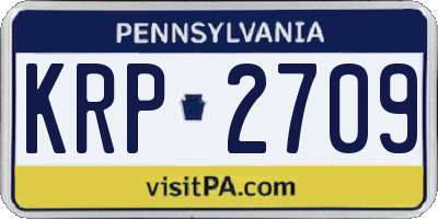 PA license plate KRP2709