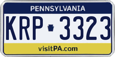 PA license plate KRP3323