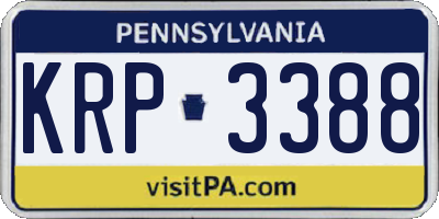 PA license plate KRP3388