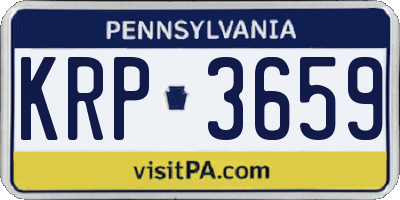 PA license plate KRP3659