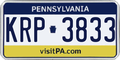 PA license plate KRP3833