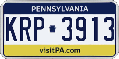 PA license plate KRP3913