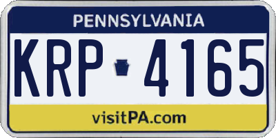 PA license plate KRP4165