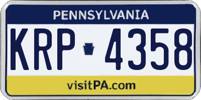 PA license plate KRP4358