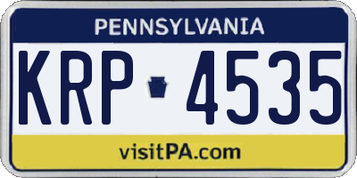 PA license plate KRP4535