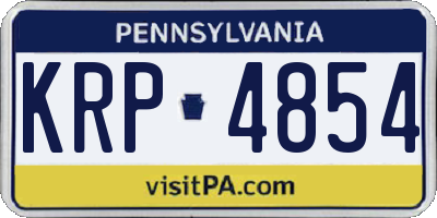 PA license plate KRP4854
