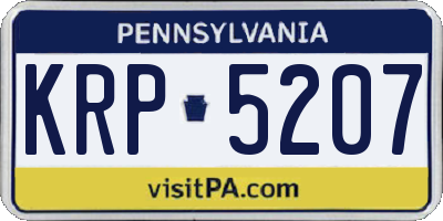 PA license plate KRP5207