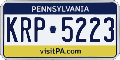 PA license plate KRP5223