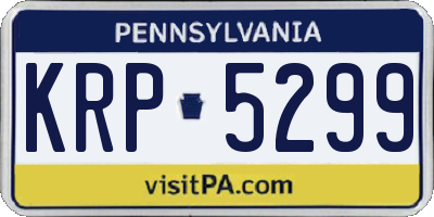 PA license plate KRP5299