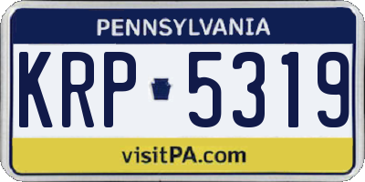 PA license plate KRP5319