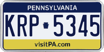 PA license plate KRP5345