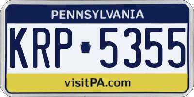 PA license plate KRP5355