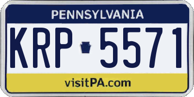 PA license plate KRP5571