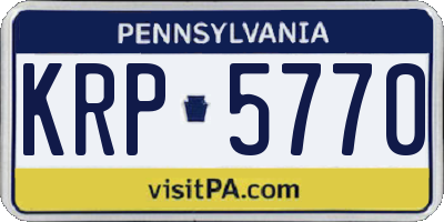 PA license plate KRP5770