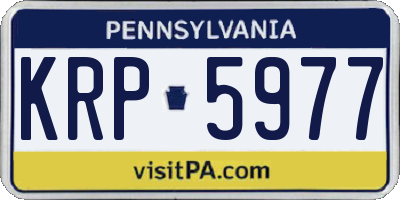 PA license plate KRP5977