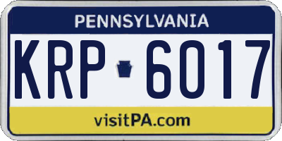 PA license plate KRP6017