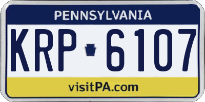 PA license plate KRP6107