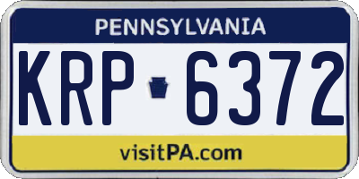 PA license plate KRP6372