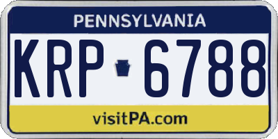 PA license plate KRP6788