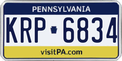PA license plate KRP6834