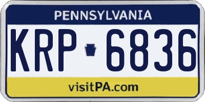PA license plate KRP6836