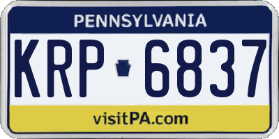 PA license plate KRP6837