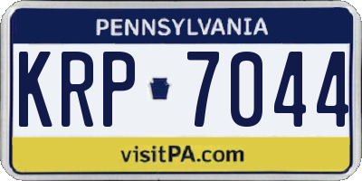 PA license plate KRP7044