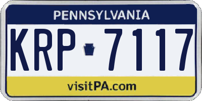 PA license plate KRP7117