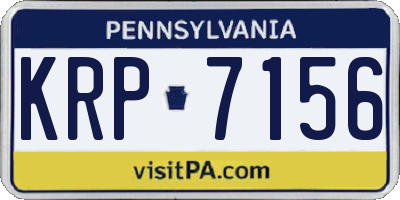 PA license plate KRP7156