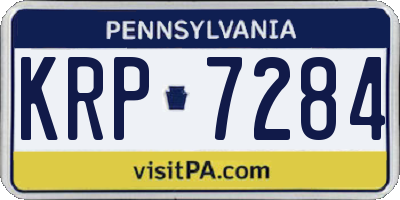 PA license plate KRP7284
