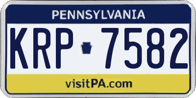PA license plate KRP7582