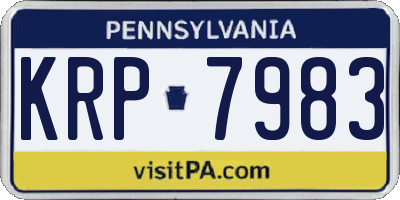 PA license plate KRP7983