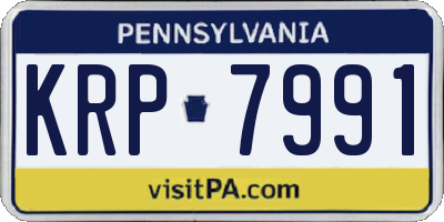 PA license plate KRP7991