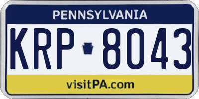 PA license plate KRP8043