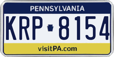 PA license plate KRP8154