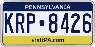 PA license plate KRP8426