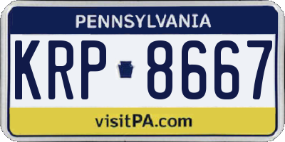 PA license plate KRP8667
