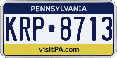 PA license plate KRP8713