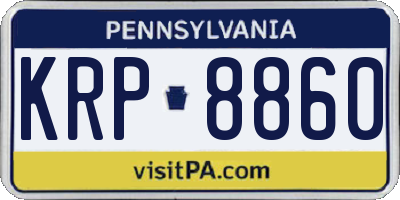 PA license plate KRP8860