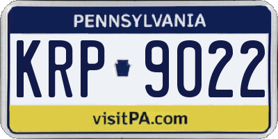 PA license plate KRP9022