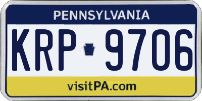 PA license plate KRP9706