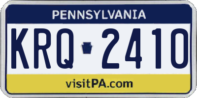PA license plate KRQ2410