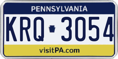 PA license plate KRQ3054