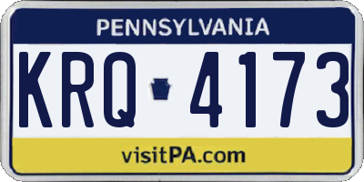 PA license plate KRQ4173