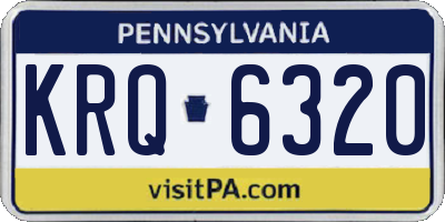 PA license plate KRQ6320